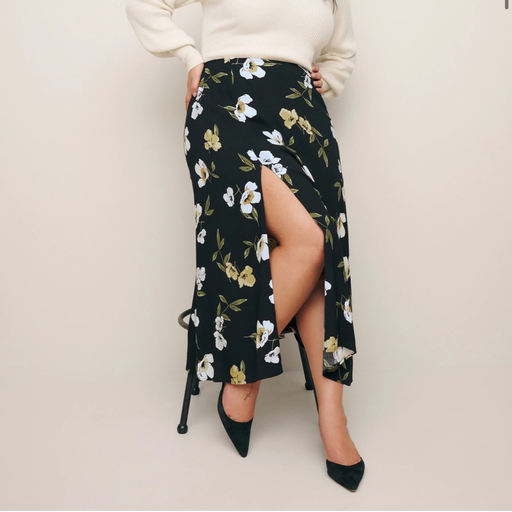 Reformation Zoe Skirt ES - Floral Midi Skirt, Size 14 (Extended Sizes)